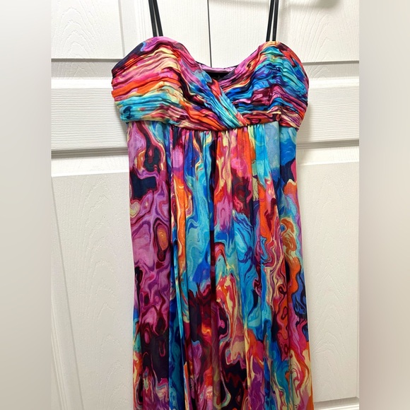 Laundry by Shelli Segal maxi dress gown GORGEOUS colorful 4 small - Picture 2 of 5